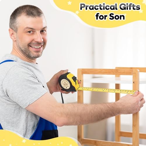 Cool Son Birthday Gifts from Mom Dad, 25 FT Tape Measure Tool