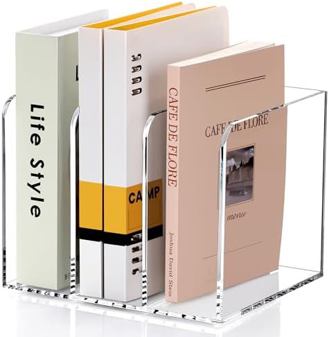 SANRUI Clear Acrylic Vertical Magazine File Organizer with 3-Slot