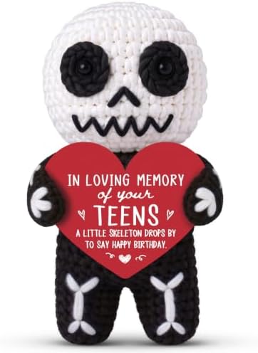 Funny 20th Birthday Gift for Her Him - Handmade Crochet Skeleton