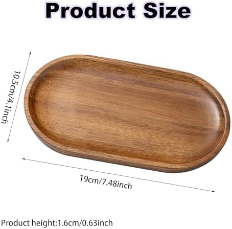 Small Wooden Tray, Oval Wood Serving Trays, Acacia Wood Platter for