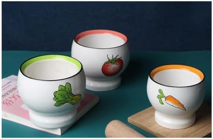 Porcelain Mortar and Pestle Set Hand-Painted Tomato Design Ceramic