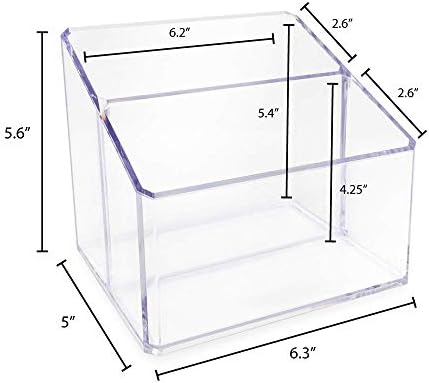 Isaac Jacobs Clear Acrylic 2-Section Organizer, Remote Holder &