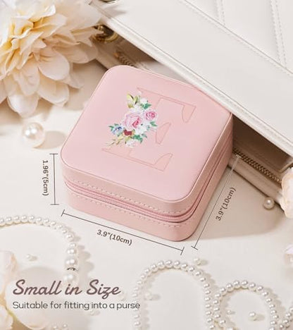 Enthralite Personalized Jewelry Box for Travel: A-Z Initial Gift for