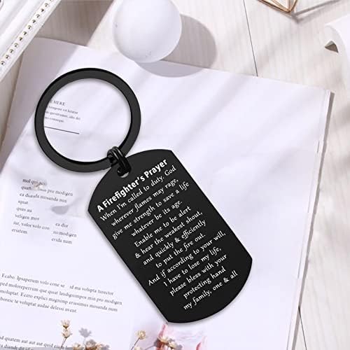 ENGZHI Firefighter Gifts for Men Fire Man Prayer Keychain- God Give Me