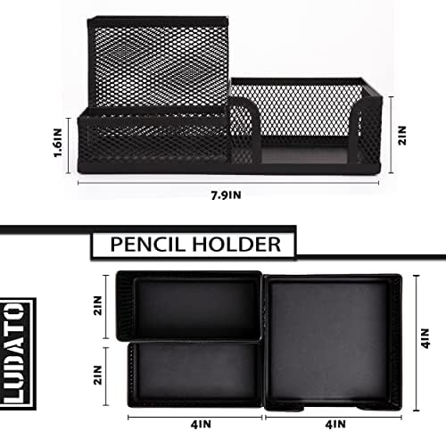 Ludato 2 Pieces Mesh Pen Holder Desk Organizers and Accessories for