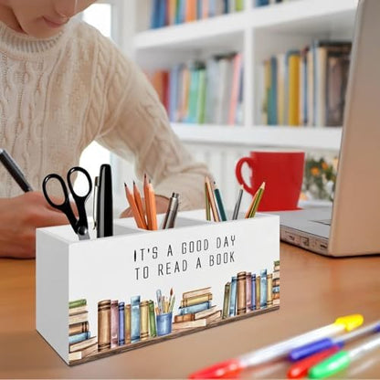 Book Lover Gifts Pen Pencil Holder Organizer for Desk Accessories