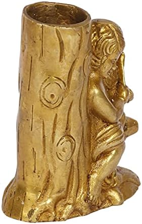 ARTVARKO Brass Pen Holder Stand Tree with a Boy Playing Violin