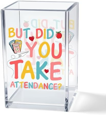 Funny Teacher Acrylic Pencil Holder for Desk, Teacher Appreciation
