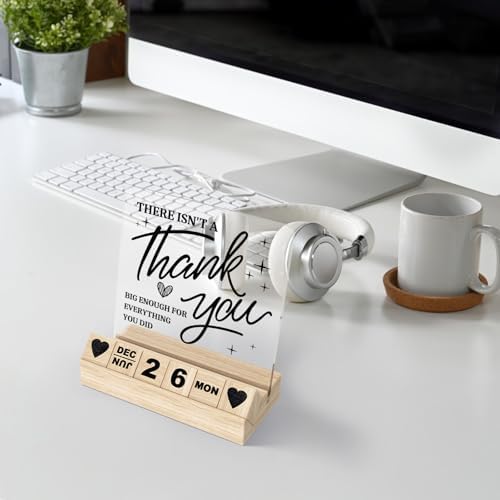 Thank You Appreciation Gifts - Wooden Block Perpetual Calendar