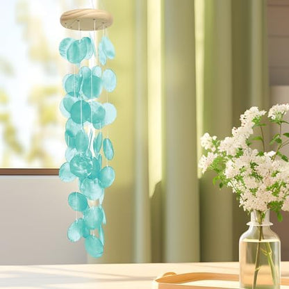 Capiz Sea Shell Wind Chimes, Outdoor Memorial Garden Porch Decor