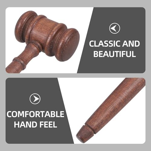 Wooden Judge Gavel Set with Base and Sound Block for Auctions