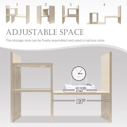 Jerry & Maggie Desktop Organizer Office Storage Rack Adjustable Wood