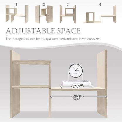 Jerry & Maggie Desktop Organizer Office Storage Rack Adjustable Wood