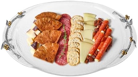 Fitz and Floyd Nature's Greeting Glass Serve Decorative Tray, 14 x