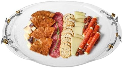 Fitz and Floyd Nature's Greeting Glass Serve Decorative Tray, 14 x