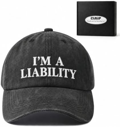 Baseball Cap Vintage Washed Black Hat for Men Womens Birthday Gift