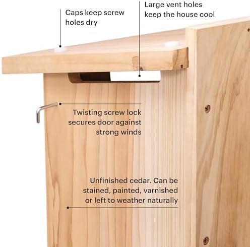 WHITEHORSE Large Cedar Owl House - Premium and Weatherproof Design