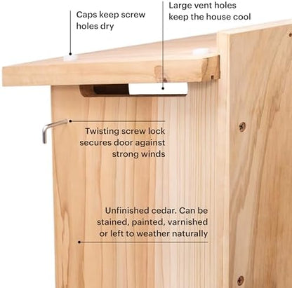 WHITEHORSE Large Cedar Owl House - Premium and Weatherproof Design