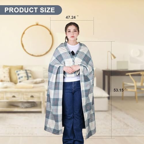 forestfish Wearable Blanket Compact Pillow 2-in-1, Lap Blanket Poncho