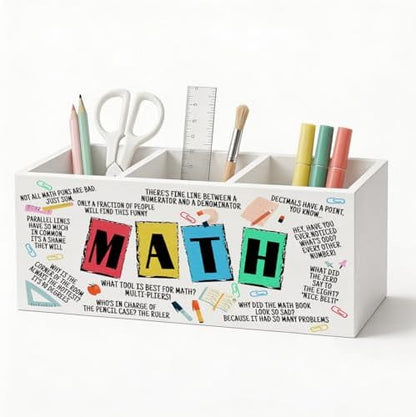 Math Teacher Gifts Pen Holder Organizer Desk Decor, End of Year