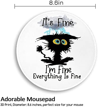 Funny Work Mouse Pad, Small Round Mousepad for Desk, Laptop
