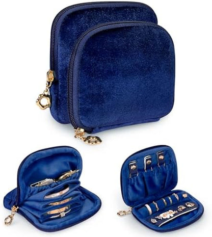 SITHON Double Layer Travel Jewelry Case with Ring Holder