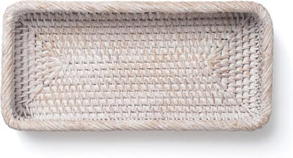 Rattan Bathroom Vanity Tray, Toilet Tank Tray, Toilet Basket Tank