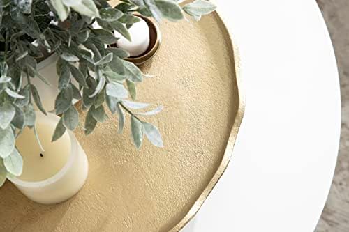 Kate and Laurel Alessia Modern Decorative Scalloped Round Footed Metal
