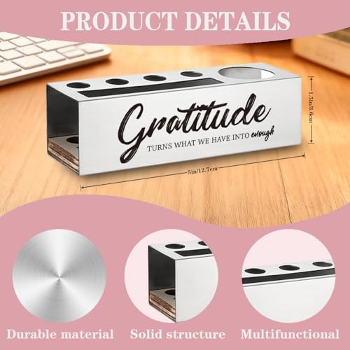 Gratitude Inspirational Gift Stainless Steel Desk Organizer Note