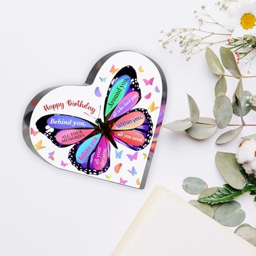 Butterfly Acrylic Birthday Gift, Keepsake for Women, Men, Friends