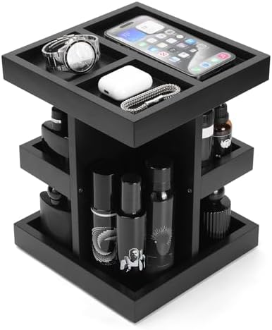 Cologne Organizer for Men,Anniversary Birthday for Mens Gift,Black