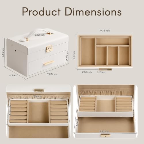 Jewelry Organizer Box, Large Jewelry Boxes for Women Girls