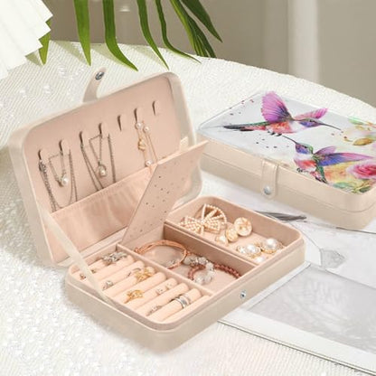 Travel Jewelry Case Box Organizer Gifts for Women Girls Man PU Leather