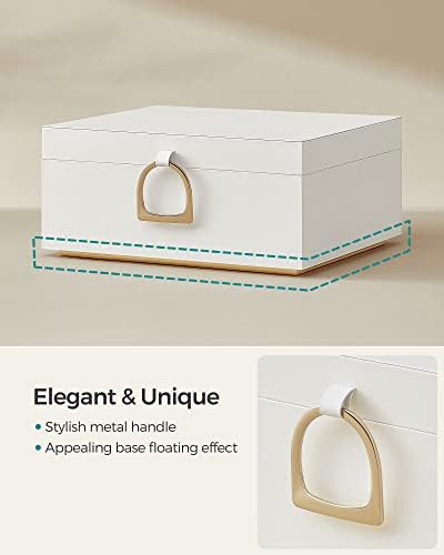SONGMICS 2-Layer Jewelry Box with Handle, Removable Tray, Floating