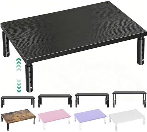 OPNICE Adjustable Monitor Stand Riser for Desk, Wood Computer & Laptop