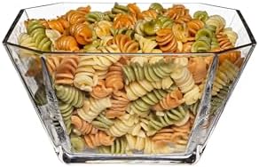Vikko Glass Salad Bowls, Thick Glass Square Bowls for Snacks, Serving