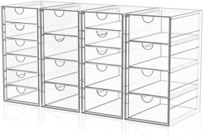 YFXCVSL Acrylic Makeup Organizer with 19 Drawers,Storage Drawer