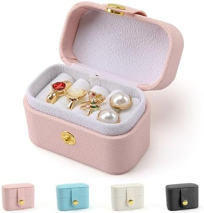 Small Jewelry Box, Waterproof PU Leather Jewelry Travel Case with