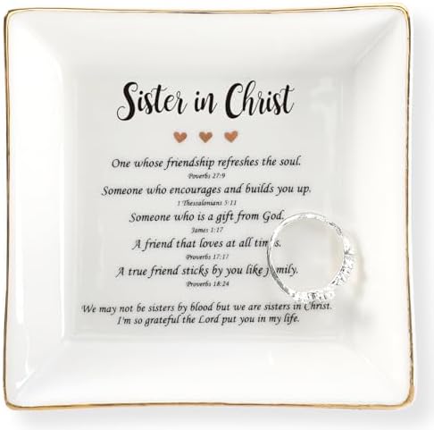 HOME SMILE Mothers Day Gifts for Sister in Christ,Ceramic Ring Jewelry
