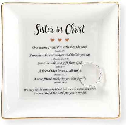 HOME SMILE Mothers Day Gifts for Sister in Christ,Ceramic Ring Jewelry
