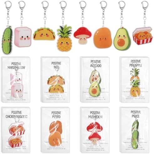 24 Sets Food Keychains Bulk Fruit Keychain Group Gifts Employee