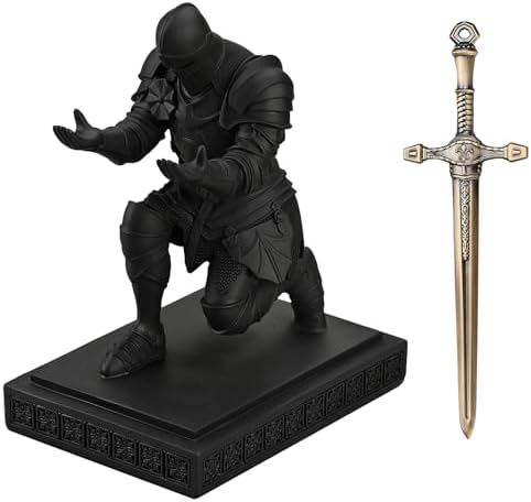 Medieval Warrior Knight Pen Holder Fun Desk Accessories Paperweight