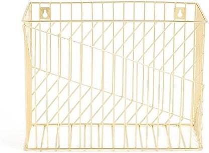 U Brands Wire Metal Hanging File Organizer, Letter Size, Gold Finish