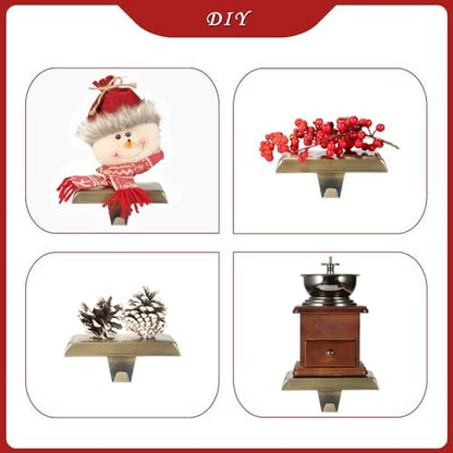 Sunshane 5 Pieces Christmas Stocking Holders Mantel Stocking Hanger