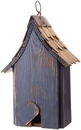 Glitzhome Hanging Birdhouse for Outside, Rustic Patriotic USA Wooden