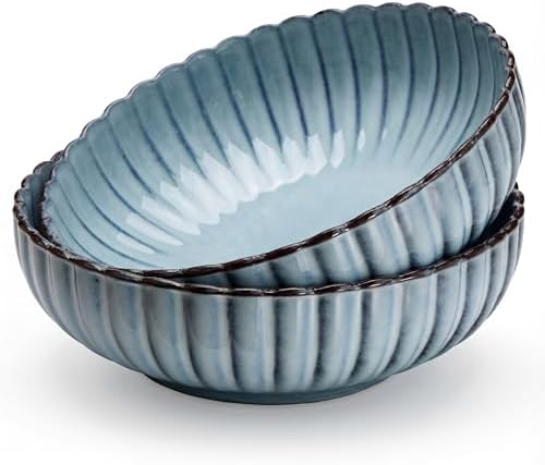 Vase & Vessel Serving Bowls, 70 oz, Set of 2 (Ombre Blue)