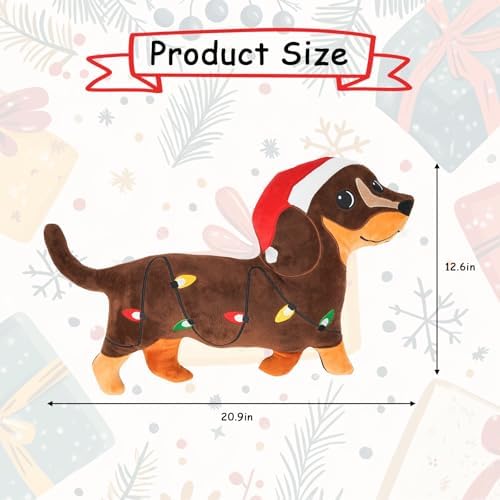 Tian Zhun Christmas Pillows Dachshund Pillows 13.8 x 12.21 Inch