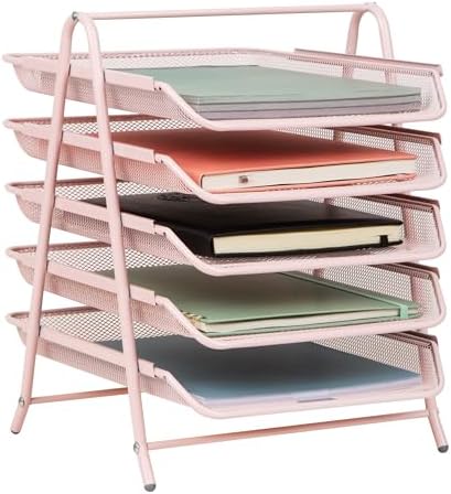 Mind Reader 5-Tier Paper Tray Organizer, Vertical Desktop File Storage