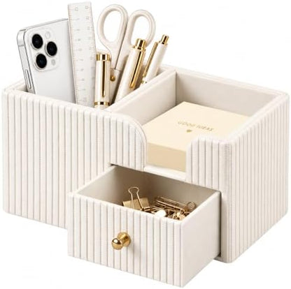 Desk Organizer with Drawer,Pencil Pen Holder for Desk,Sticky Note