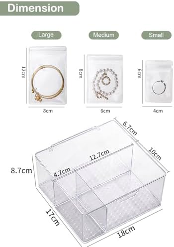 2 Pack 4 In 1 Acrylic Jewelry Organizers and Storage with 120 Portable